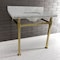 Kingston Brass KVPB36MSQ7 36-Inch Carrara Marble Console Sink, Marble White/Brushed Brass KVPB36MSQ7 - alternate 5